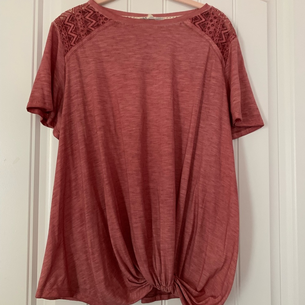 Jolt pink lace juniors shirt
